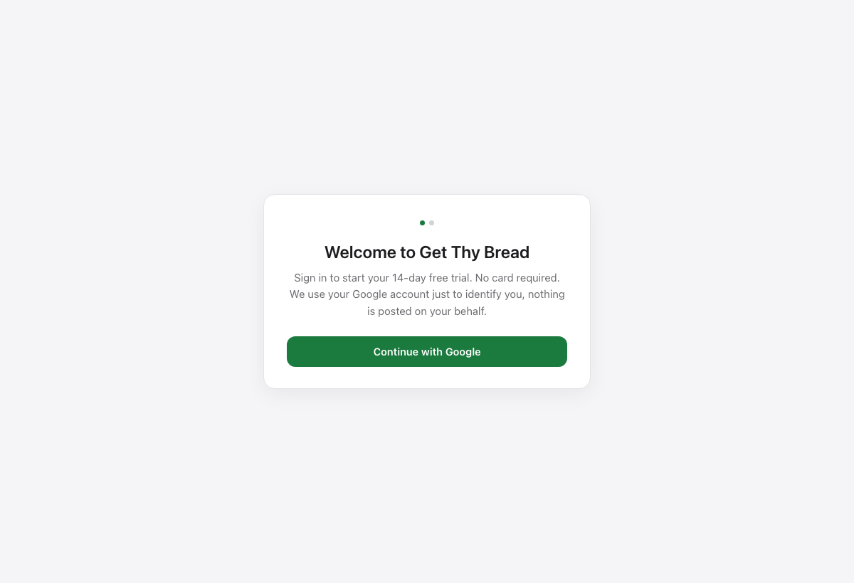 8 · Sign out (or Sign in again) lands back on the welcome card, ready for the right Google account.